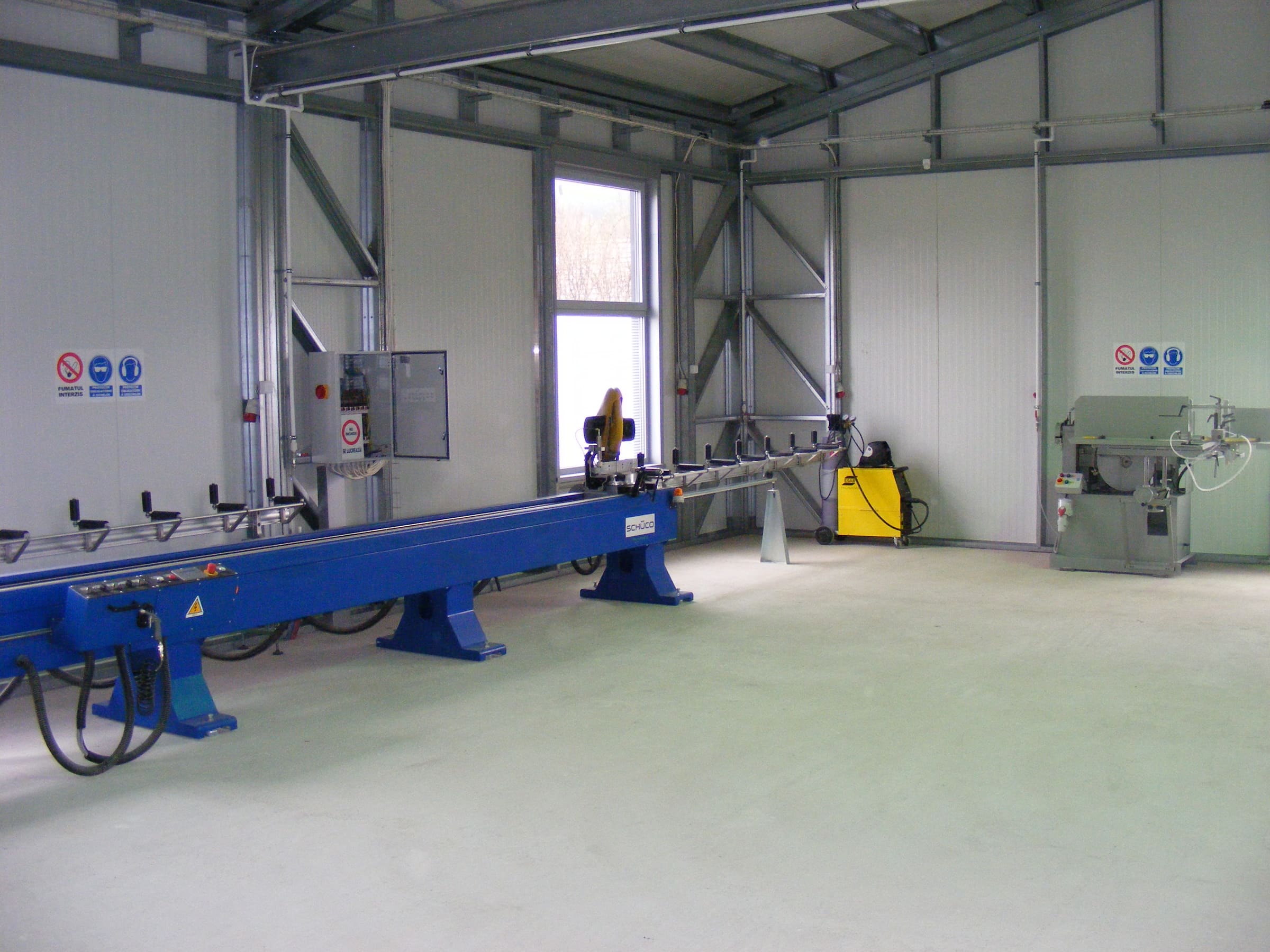 Aluminum profile fabrication workshop interior