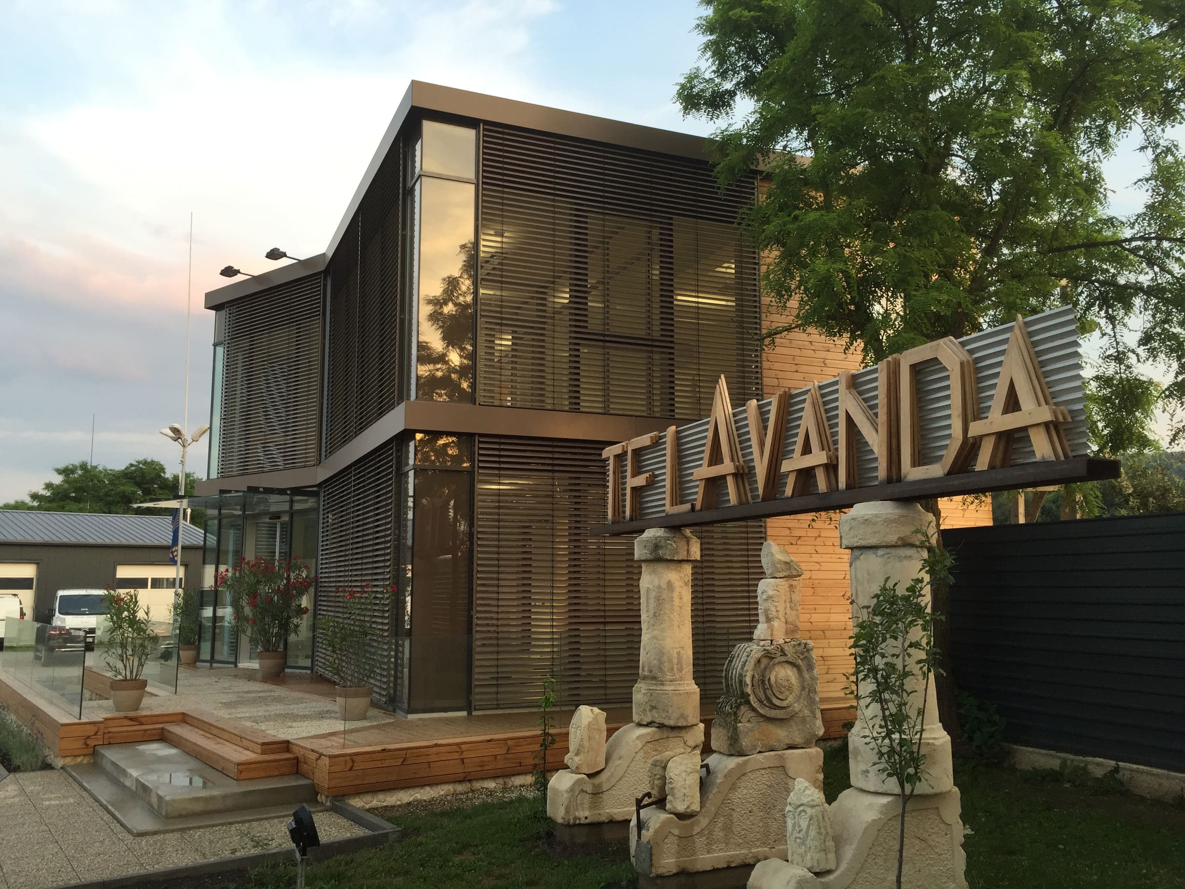 TFLavanda headquarters building exterior with entrance sign